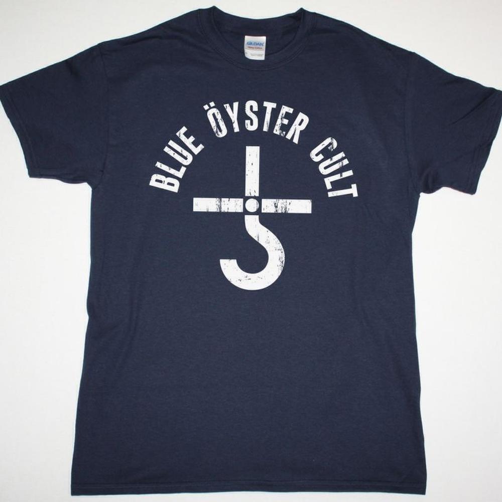 Blue Oyster Cult Hook And Cross Classic Rock Navy T-Shirt